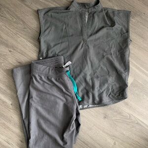 Figs scrubs. Zamora top high waisted Livingston bottoms.